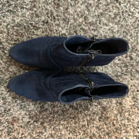 Naughty Monkey Blue Suede Western Style Ankle Boots with a 1.75 in heel - Picture 3 of 3